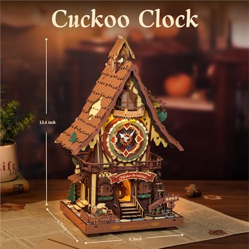 image for ROKR 3D Wooden Puzzles for Adults, Cuckoo Clock Model Kit, Room Home D
