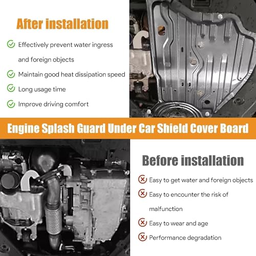Image of Engine Splash Guard Shield Under Car Shield Cover Compatible with Honda Accord 2018 2019 2020 2019 2022 Replace 74116TVAA00 74116-TVA-A00 Engine Splash Guard,Aluminum Engine Case Guard