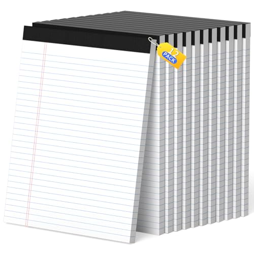 Bloc-notes blancs A4 lignés lot de 12 de 600 feuilles papier épais pour le bureau