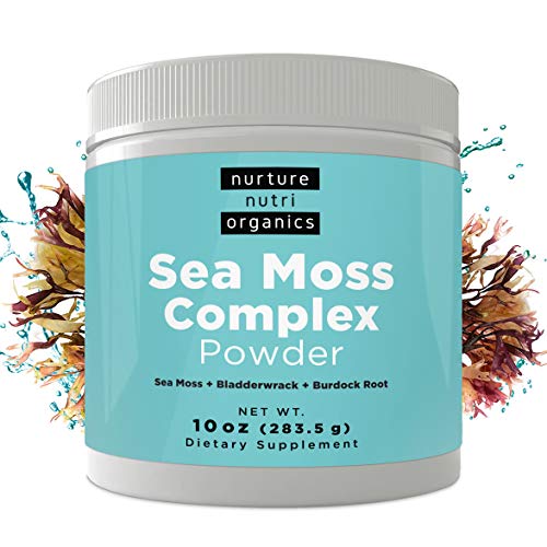 Nurture Nutri Organic Sea Moss Complex Powder (10oz / 283g) | Sea Moss Organic | Irish Sea Moss Organic Raw | Seamoss Raw Organic | Sea Moss Powder | Irish Moss Powder |