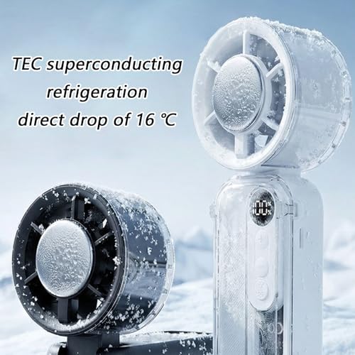 Ventilador de mano digital para el calor sofocante con recarga USB y 100 niveles 8