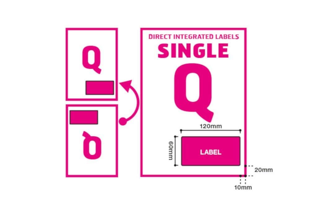 Priory DirectA4 Single Integrated Label - Ebay Packing Slips - Label Size 120mm x 60mm, Style Q - 100 Sheets