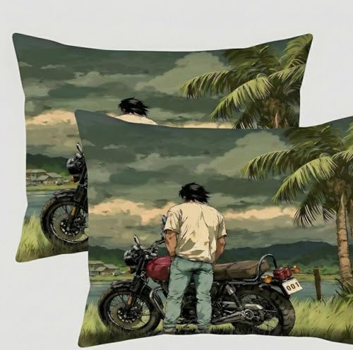 Image of Home Sizzler 7D Digital Print Retro Anime Soft Microfiber Double Bedsheet with 2 Pillow Covers, 300TC