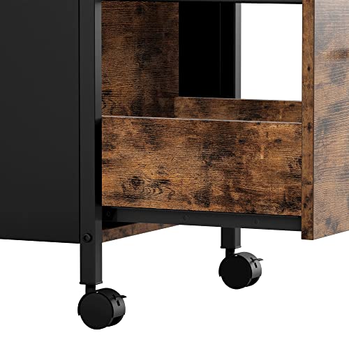 Ironck File Cabinet, Mobile Office Cabinet With Wheels, 2 Drawers, Printer Stand Fits A4, Letter Size For Home Office, Hanging File Folders, Vintage Brown #TOP7