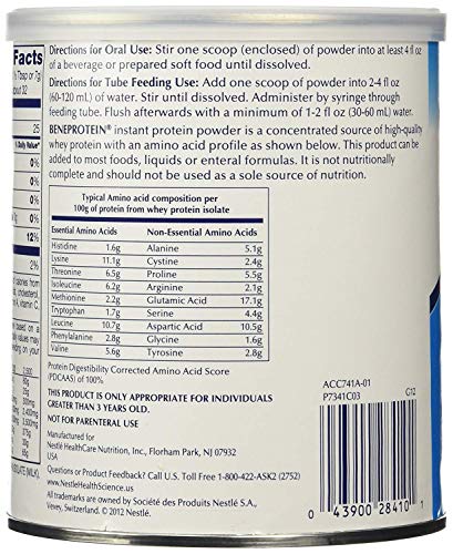 Resource BENEPROTEIN Instant Protein Powder, Resource Beneprotein Pwdr 8 oz, (1 Each, 1 Each)