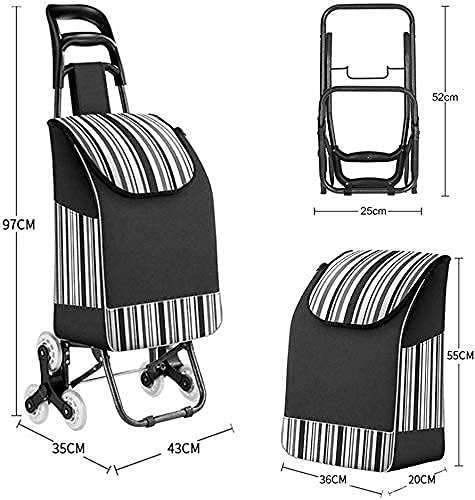 gbgymjm Einkaufstrolley-Tasche Faltbar,Küchenaufbewahrung Utility Carts Faltbarer Einkaufswagen Antirost-Stahlrohr… – Bild 3