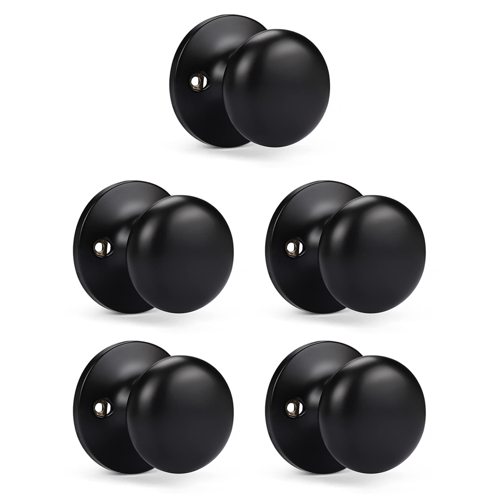 Brushed Nickel Door Knobs - Keyless Privacy -11