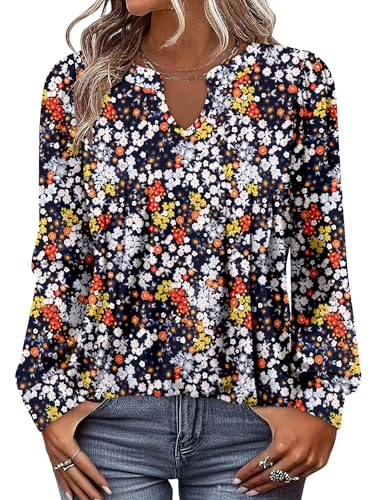 Boho Tops for Women Loose Fit Long Sleeve Shirts Fall