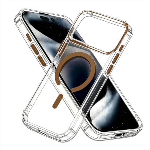 Étui magnétique iPhone 14 Plus luxe ultra fin en or du désert