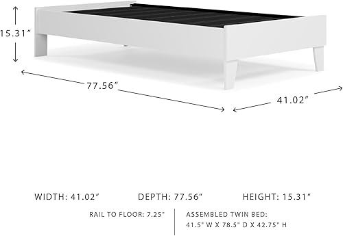 Miniatura 77 de Signature Design by Ashley Socalle Casual Twin Panel Platform Bed, Foundation or Box Spring Not Needed, Black Negro -,Blanco,Azul,Marrón miel,Beige