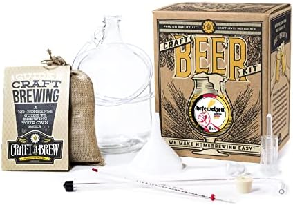 Craft A Brew - Hefeweizen - Beer Making Kit - Make Your Own Craft Beer - Complete Equipment and Supplies - Starter Home Brewing Kit - 1 Gallon
