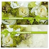 GESCHENKGUTSCHEINcom - 25 Blanko Gutscheinkarten - Formular mit Motiv für Blumenhandlung Blumen Pflanzen Floristik BL9245-25-V1