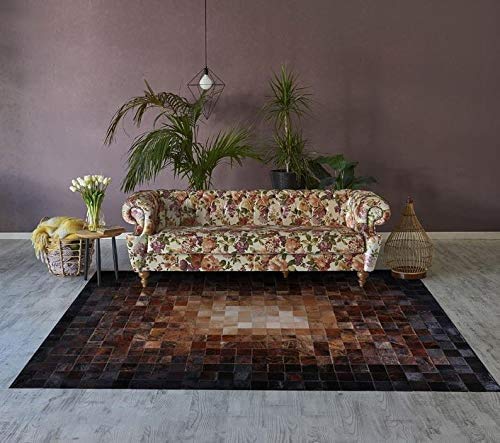 Nouveau tapis en cuir de vachette patchwork. Design exclusif. Code Mic 80 (90 x 120 cm)