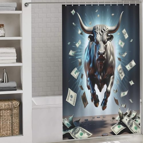 Rideau de douche vache imperméable tissu polyester salle de bains - 2