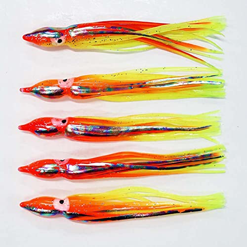 タコベイト 12cm 5本 セット 色選択できます【A20LStk120mm5ps】仕掛け エギング (OR(オレンジ))