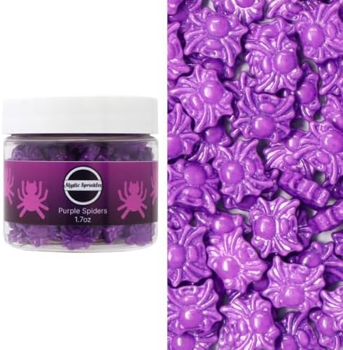 Mystic Sprinkles Halloween Candy Shape Sprinkles (Purple Spiders, 2oz Jars)