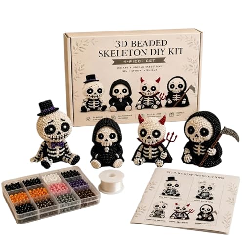 Kits bordado cuenta esqueleto 3D y abalorios para joyería artesanal 2
