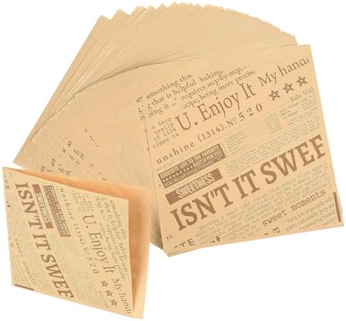 200 Burgerpapiere 15x15cm - Fettabweisende Sandwichpapiere Im Retro-Design