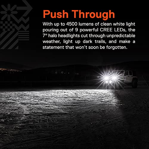 Image of TRUE MODS 7 Inch LED Headlights Round for 2007-2018 Jeep Wrangler JK H6024