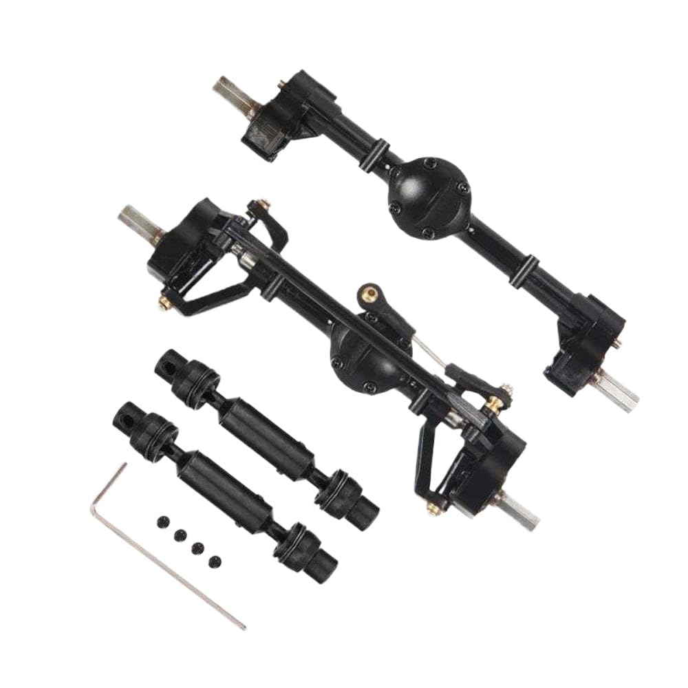 Compatible Front and Rear Portal Axle Set with Metal Drive Shaft for 1 16 Scale RC Cars Models C14 C24 C24-1 C34 C44 B14 B24 Parts