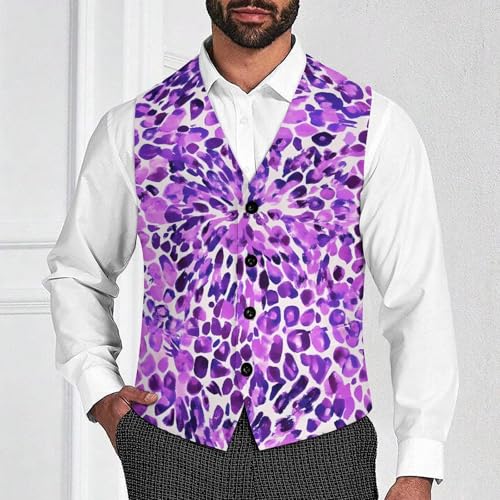 Leopard Pattern Men's Suit Vests Business Formal Dress Vest V-Neck Waistcoat for Wedding Casual2