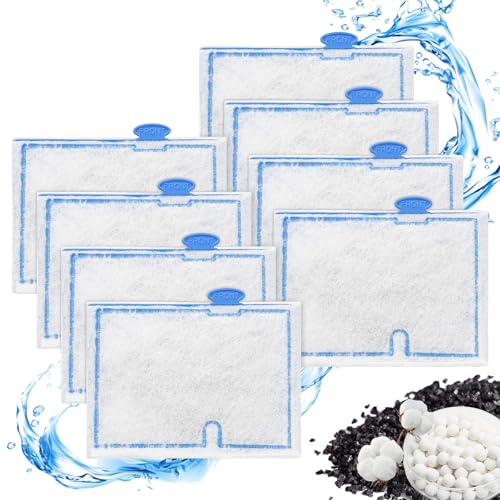8 Pack Small Replacement Aquarium Filter Cartridges Compatible with Aqueon QuietFlow E Internal Power Filter Size 10 and MiniBow Aquarium Filters Size 1,2.5,5 Gallon, Filter Cartridge for Fish Tank