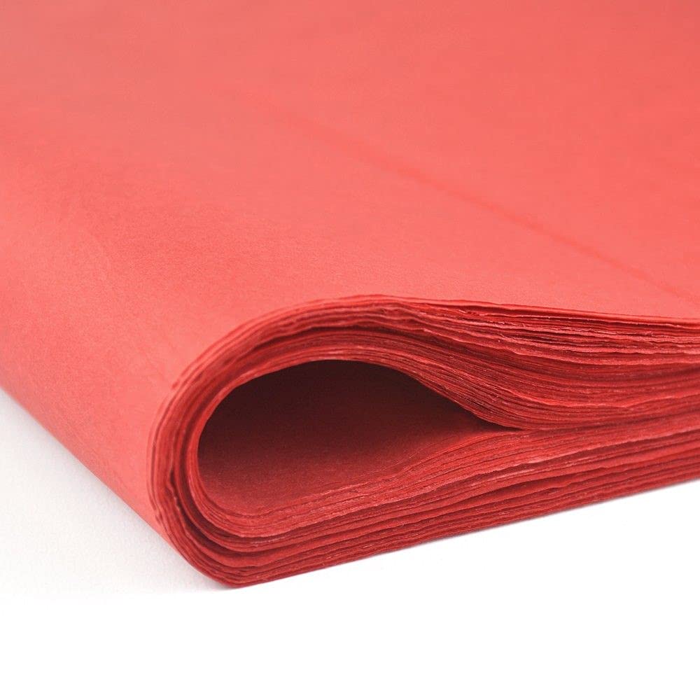500 Sheets of Red Tissue Paper for Gift Wrapping | 75cm x 50cm Coloured Tissue Paper for Arts & Craft, Gift Boxes, Gift Bags | Eco-Friendly Tissue Paper for All Occasions & Corporate Events
