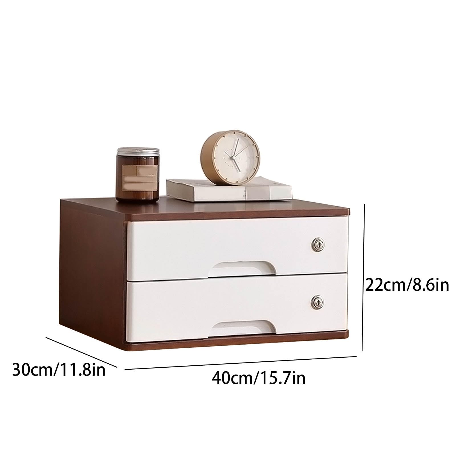 Stylowy drewniany organizer na biurko z zamykanymi szufladami, 2 rozmiary (40 x 30 x 12 cm i 40 x 30 x 22 cm), idealny do przechowywania w biurze, dla artystów i organizacji domu