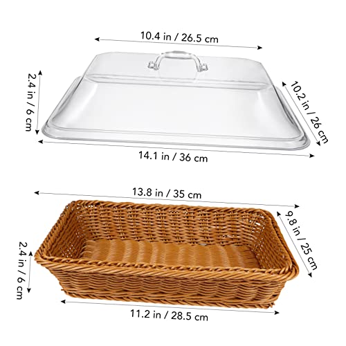 BESTonZON Cesta De Tecido De Imitação De Rattan Cestas De Tecido Tampas De Imitação De Rattan De Acr