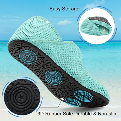 Image of Water Shoes for Women Men Barefoot Beach Swim Aqua Socks Summer Wide Slides Sandals Quick Dry Pool River Sea Sock Shoes