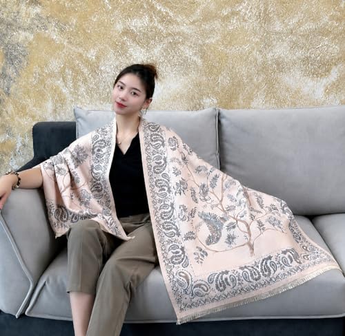Image of HSR Luxury Cashmere Warm Scarf Brand Shawl Pashmina Wrap for Women