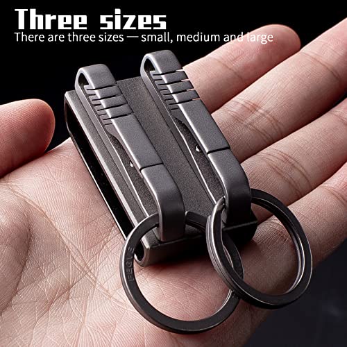 Tisur Belt Keychain Titanium Belt Loop Key Holder With Detachable Keyring For Men And Women (Tk+28Mm Ti Rings) #TOP3