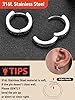 Viking Earring for Man, Stainless Steel Norse Symbol Ear Charm Hinged Hoop, Vintage Style Men's Earrings Jewelry #4