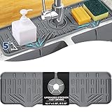 Kitchen Sink Faucet Splash Guard Silicone Sink Faucet Drying Mat Faucet Handle Drip Catcher Tray, Dish Sponge Holder Kitchen Sink Accessories Sink Protector Home Kitchen Organization Gadgets Organizer
