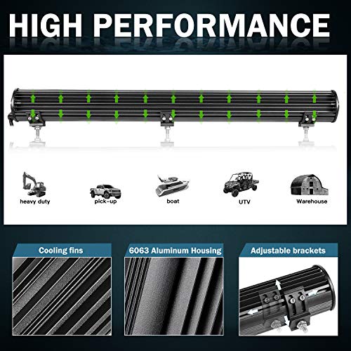 30 Inch LED Light Bar, OFFROADTOWN 496W Quad Row LED Driving Light Spot Flood Combo Beam Light Bar Off Road Fog Light for Truck Vehicle ATV UTV SUV Ford Boat