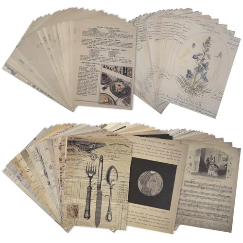 RoyalChic 150 Feuilles Papier Scrapbooking 14x20cm, 5 Styles Vintage Scrapbooking Materiel Décoratif Accessoires pour Bricolage DIY Album Photo, Journal,...