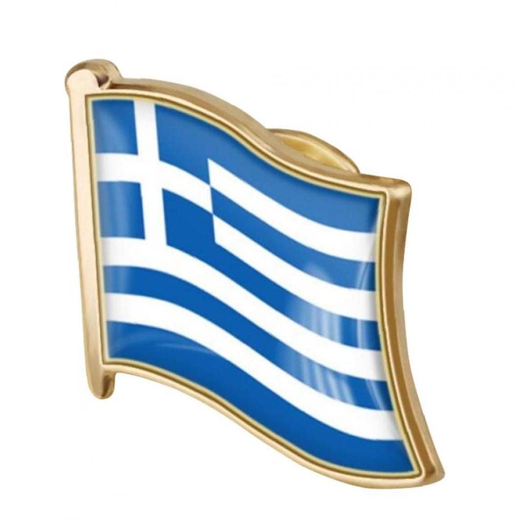 Ayrsjcl Greece Flag Brooch 1Pc Greek Flag Pin Badge Metal Lapel Pin Brooch Flag Of Greek Badge National Novelty Accessory