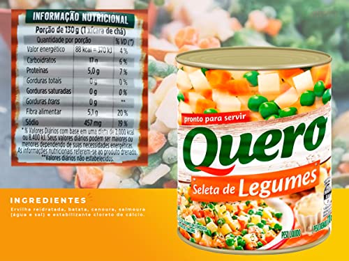 Kit 6 Seleta de Legumes Pronta para Servir Quero Lata 170g