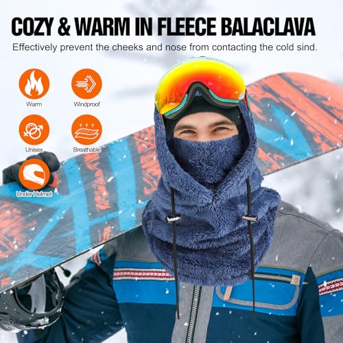 Miniatura 5 de Aypow Pasamontañas Térmicos De Invierno, Multifuncional Prueba De Viento Cálido Máscara De Esquí, Mascarilla Moto Térmica Forro Polar, Gorro Cálido Invierno Para Mujeres Hombres Deportes Aire Libre