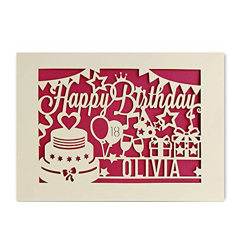 EDSG Personalised Birthday Card Laser Paper Cut Greeting Car
