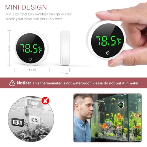 image for LOFICOPER Aquarium Thermometer, Digital Fish Tank Thermometer, Stick-o