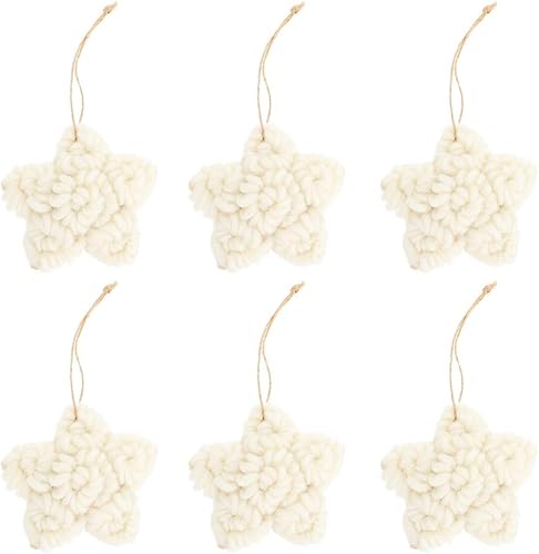 6 adornos de estrella para colgar en el árbol de Navidad, decoración elegante de manualidades para decoración festiva del hogar y accesorios de año