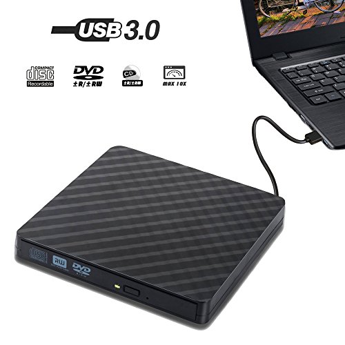 Grabadora DVD/CD Lector Externa, QueenDer Unidad PC USB 3.0 Reproductor CD/DVD ROM...