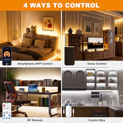 Tira LED COB 6.1 m 2000K luz cálida con control WiFi miniatura 5