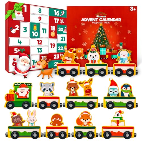 Advent Magnetic Animals Wooden Train Set