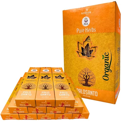 Incienso Natural SGA Sin Tóxicos Ecológico Orgánico Aromaterapia Meditación Relajación Limpieza Energética de Ambientes Inciensos 12x18g Palo Santo