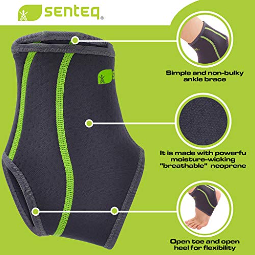 Senteq Ankle Brace For Men & Women- Compression Support For Sprained Ankles & Plantar Fasciitis, Elastic Neoprene Slim Sleeve For Jogging & Running, Ankle Stabilizer And Support For Walkers (Medium) #TOP5