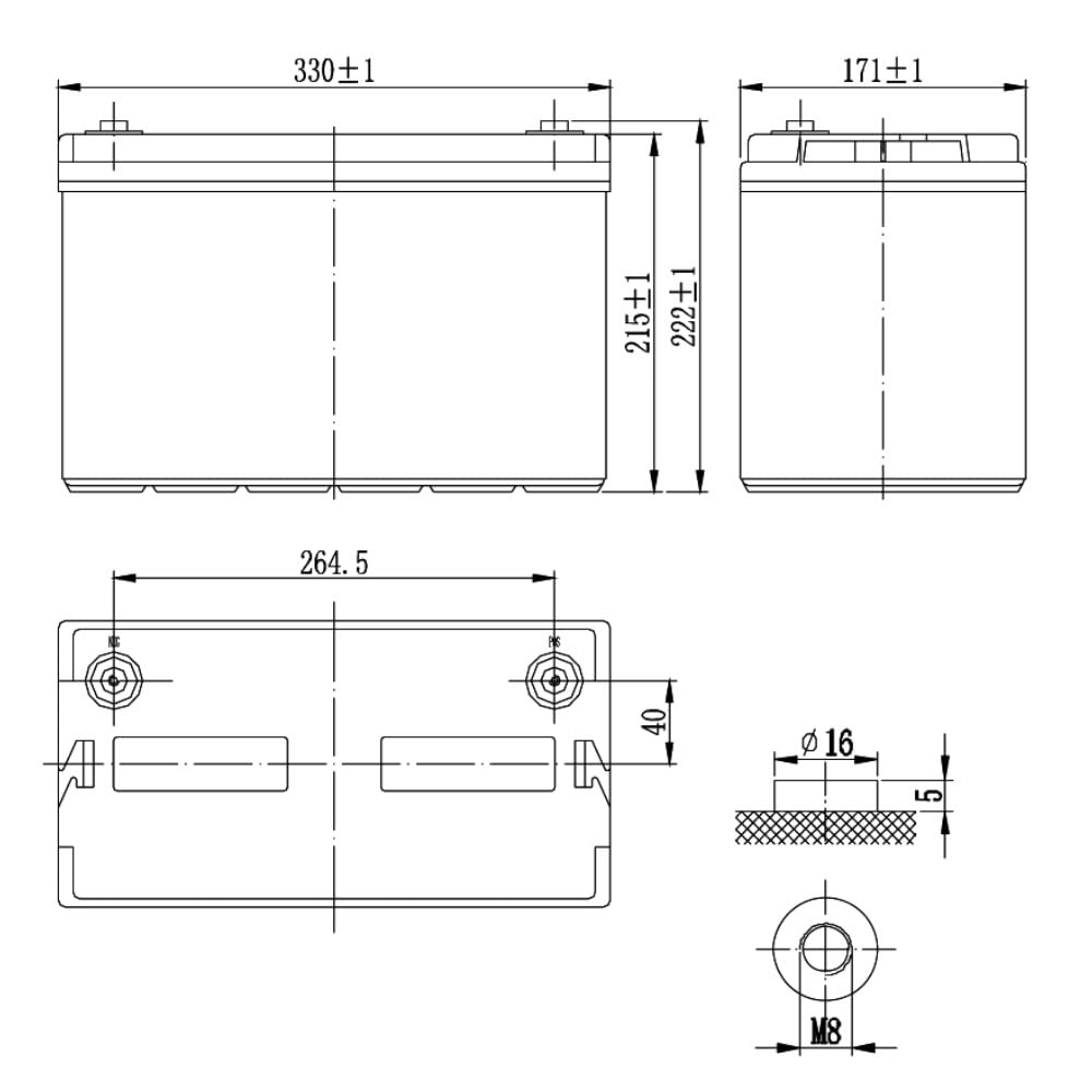 Batteria 12V 100Ah CICLICA Ricaricabile AGM Deep Cycle Solare Camper Barca Nautica UPS Sicurezza Veicoli Elettrici Impianti fotovoltaici SCARICA LENTA
