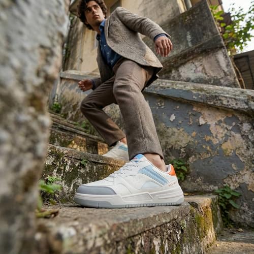 Image of Bacca Bucci Matrix Men's Low-Top Court Sneakers | Lace-Up Casual Streetwear Shoes with Textured Toe Guard