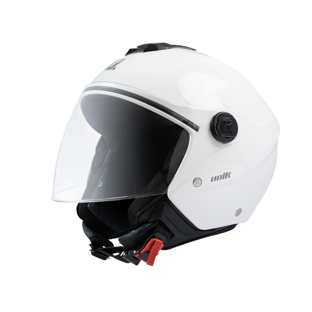 SpiritMoto unik Casco Moto Jet Abierto Motocicleta Scooter Ciclomotor Hombre/Mujer Airflow Cierre Micrométrico Desmontable Homologado - Blanco talla S